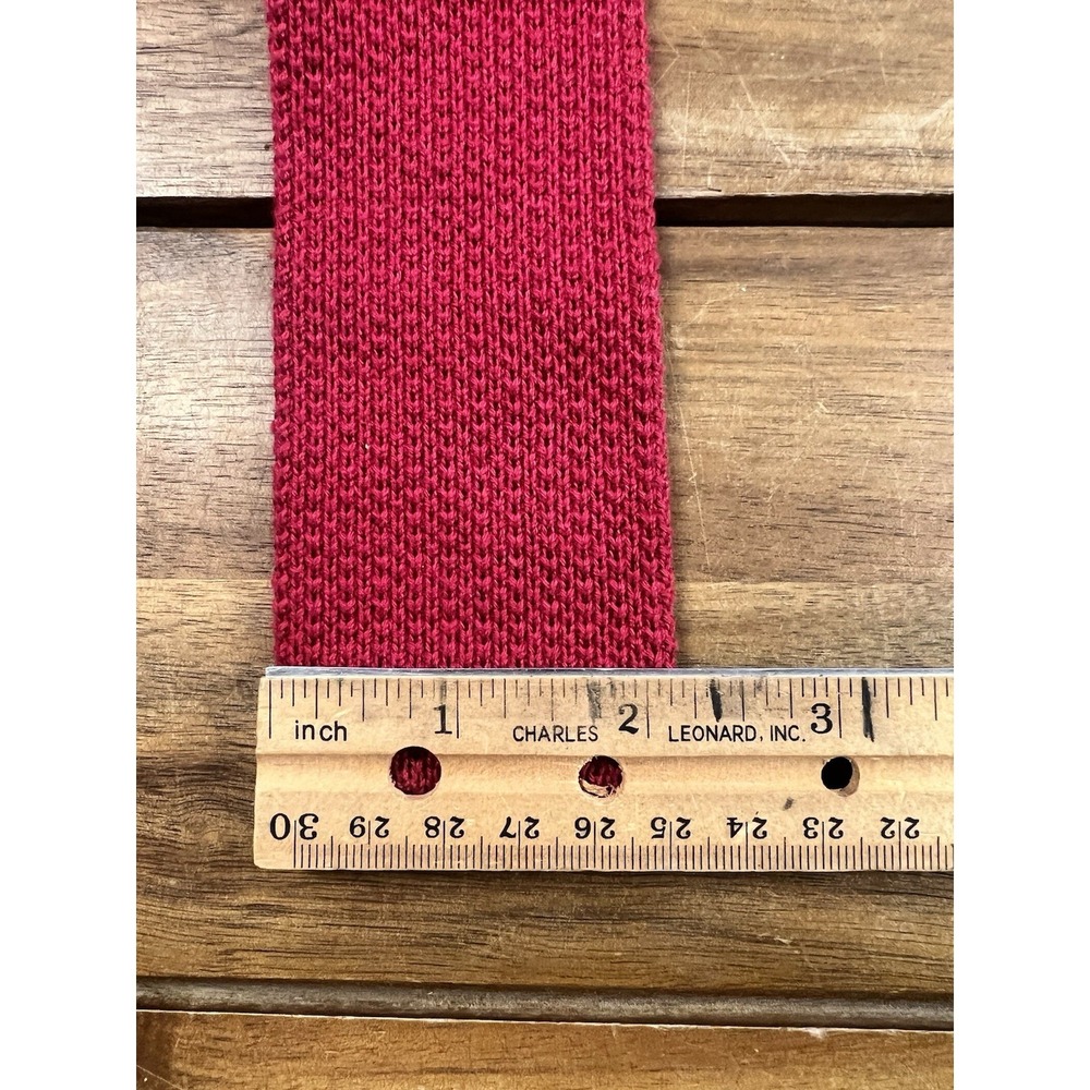 Dimitri Roma New York Red Knitted Tie 100% Cotton Skinny Short Men's USA - Picture 5 of 6